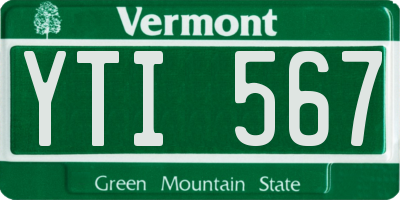 VT license plate YTI567