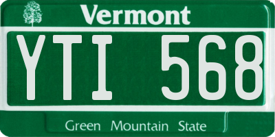 VT license plate YTI568