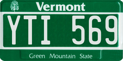 VT license plate YTI569
