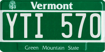 VT license plate YTI570
