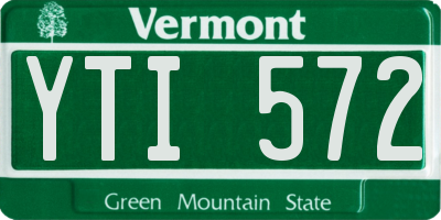 VT license plate YTI572
