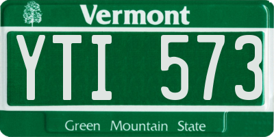 VT license plate YTI573