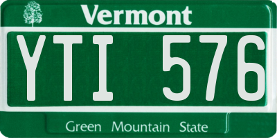 VT license plate YTI576