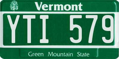 VT license plate YTI579
