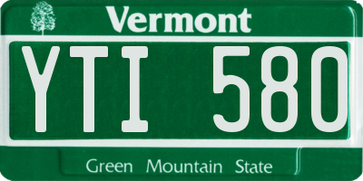 VT license plate YTI580