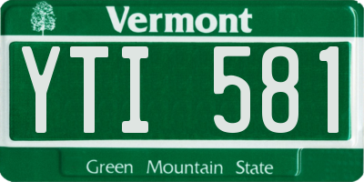 VT license plate YTI581
