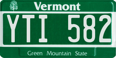 VT license plate YTI582