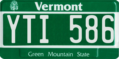 VT license plate YTI586