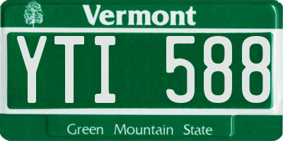 VT license plate YTI588