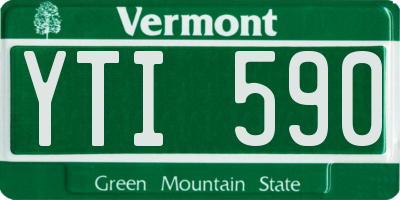VT license plate YTI590