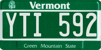 VT license plate YTI592