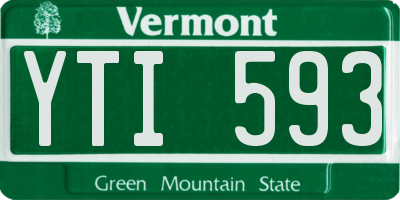 VT license plate YTI593