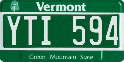 VT license plate YTI594