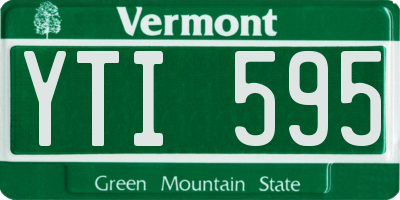 VT license plate YTI595