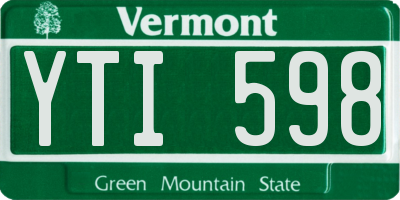 VT license plate YTI598