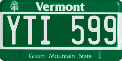 VT license plate YTI599