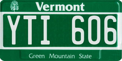 VT license plate YTI606