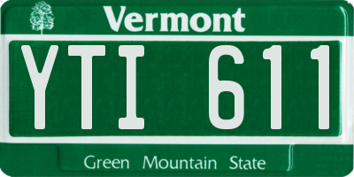 VT license plate YTI611