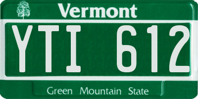VT license plate YTI612