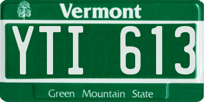 VT license plate YTI613