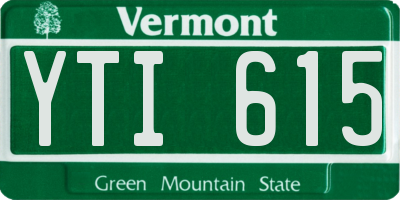 VT license plate YTI615