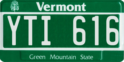 VT license plate YTI616