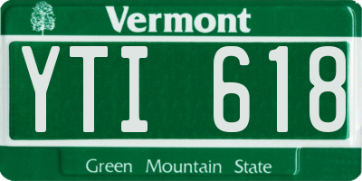 VT license plate YTI618