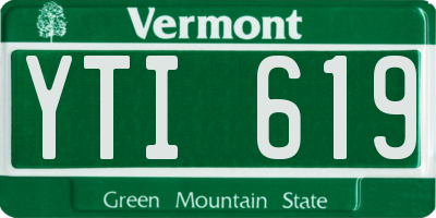 VT license plate YTI619