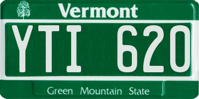 VT license plate YTI620