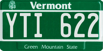 VT license plate YTI622