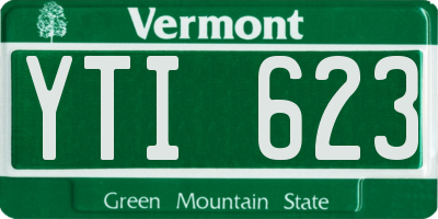 VT license plate YTI623