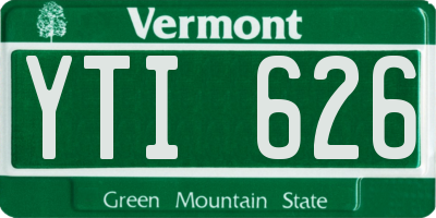 VT license plate YTI626