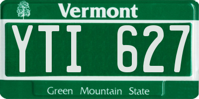 VT license plate YTI627