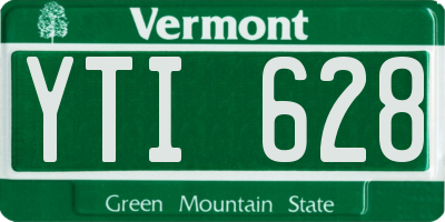VT license plate YTI628