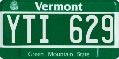 VT license plate YTI629
