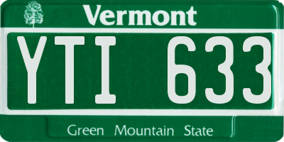 VT license plate YTI633