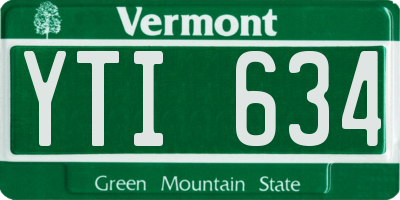 VT license plate YTI634
