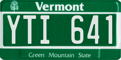 VT license plate YTI641