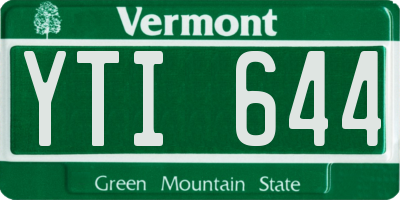 VT license plate YTI644