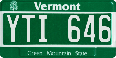 VT license plate YTI646
