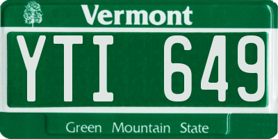 VT license plate YTI649