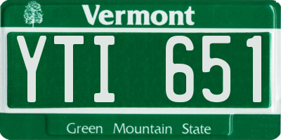 VT license plate YTI651