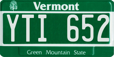 VT license plate YTI652