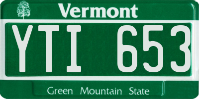 VT license plate YTI653
