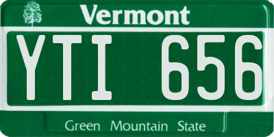 VT license plate YTI656