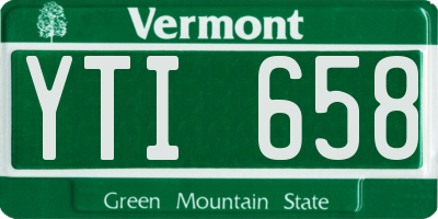 VT license plate YTI658