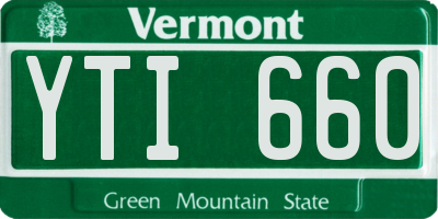 VT license plate YTI660
