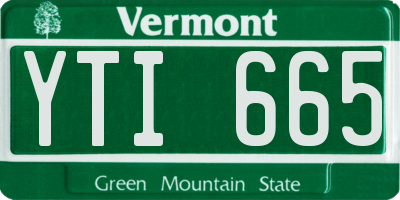 VT license plate YTI665