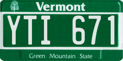 VT license plate YTI671