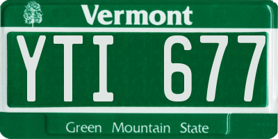 VT license plate YTI677